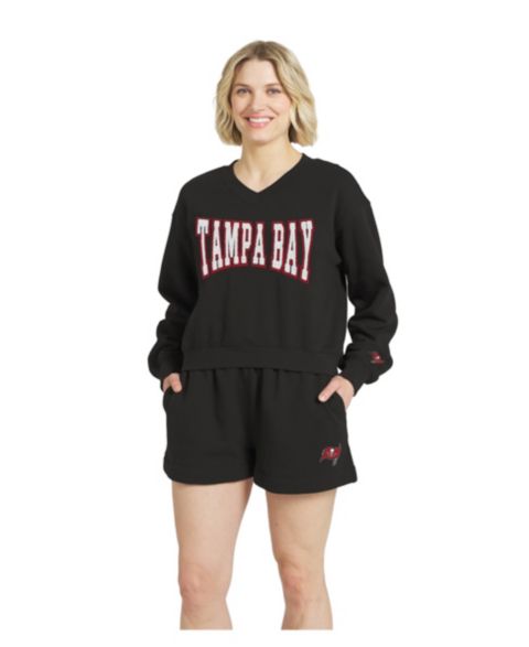 WEAR by Erin Andrews Women's Pewter Tampa Bay Buccaneers Fleece V-Neck Lounge Set