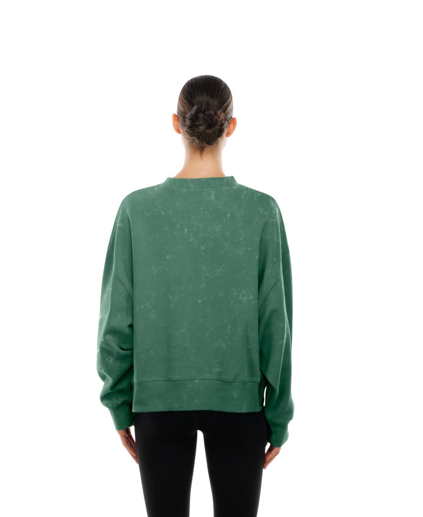 Женская толстовка New Era Kelly Green Philadelphia Eagles Throwback Mineral Wash Boxy Fleece Crewneck — фото 4