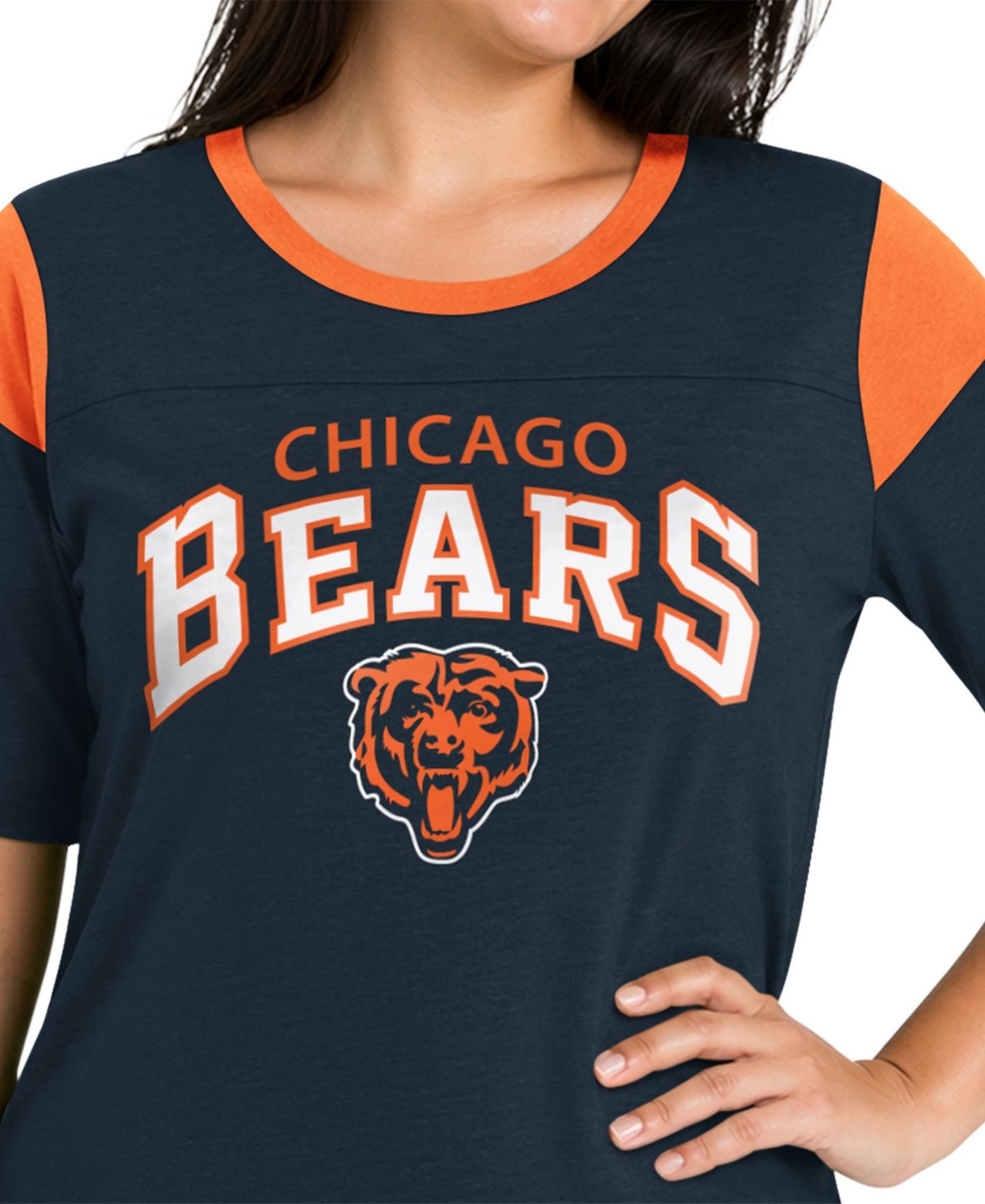 Женская футболка Starter Navy Chicago Bears Plus Size Linebacker Slub — фото 2