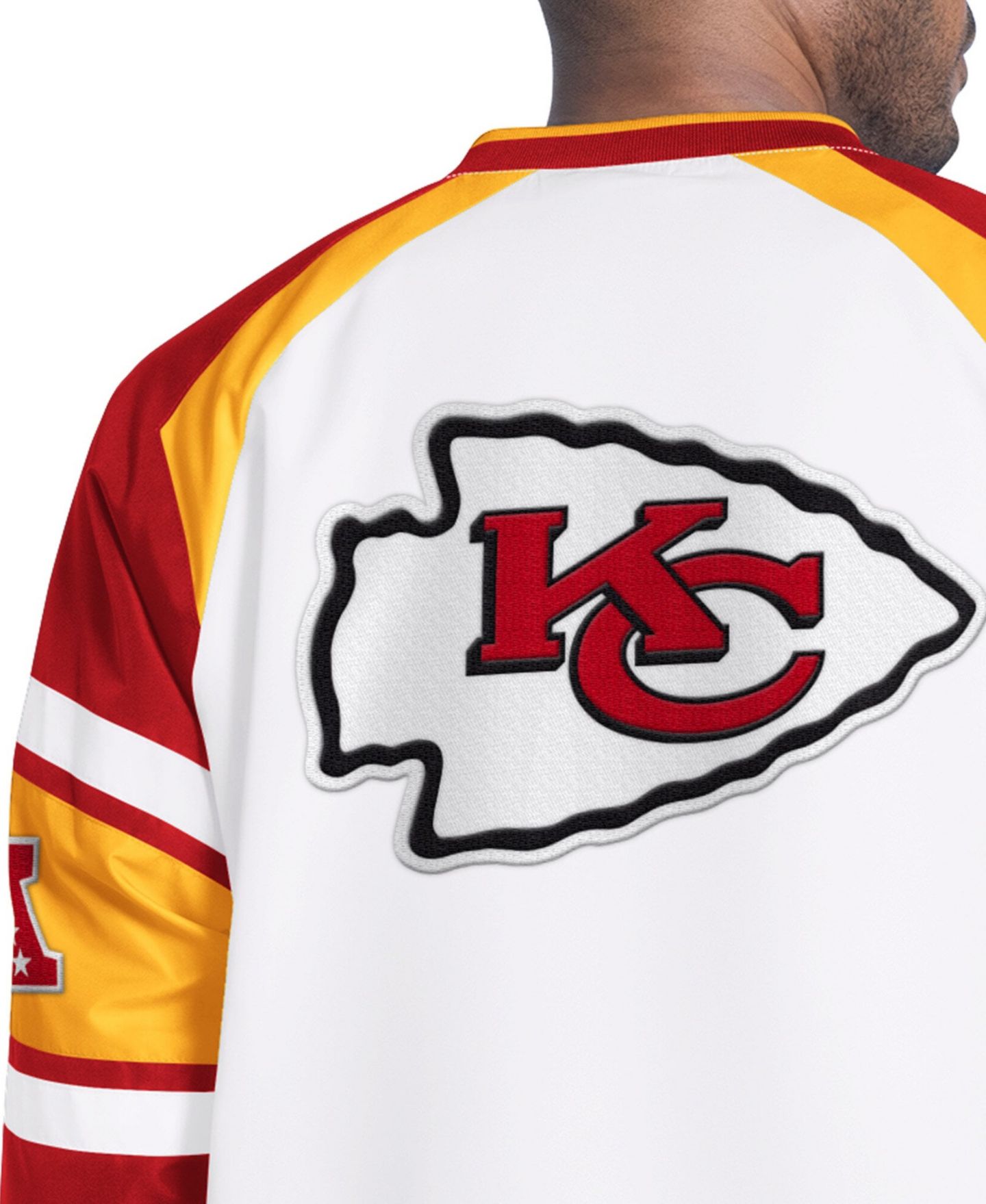 Мужская толстовка Starter White Kansas City Chiefs Infield Play Raglan Pullover — фото 2