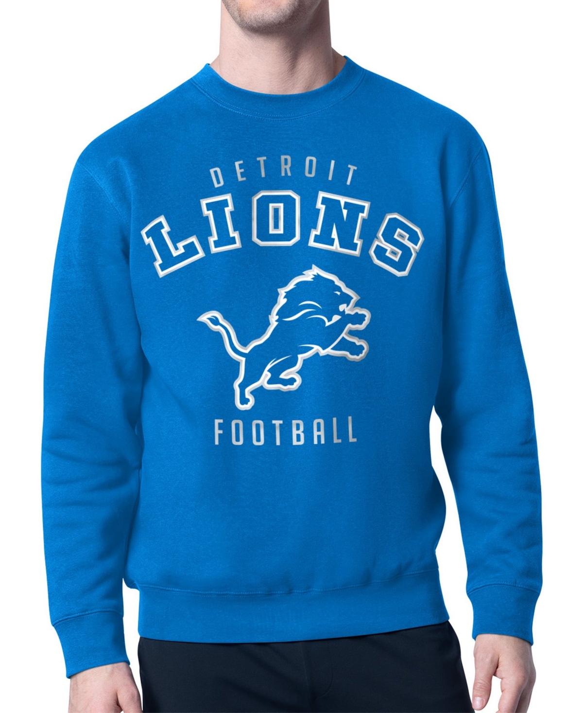 Starter Men's Blue Detroit Lions City Team Logo Pullover Sweatshirt
