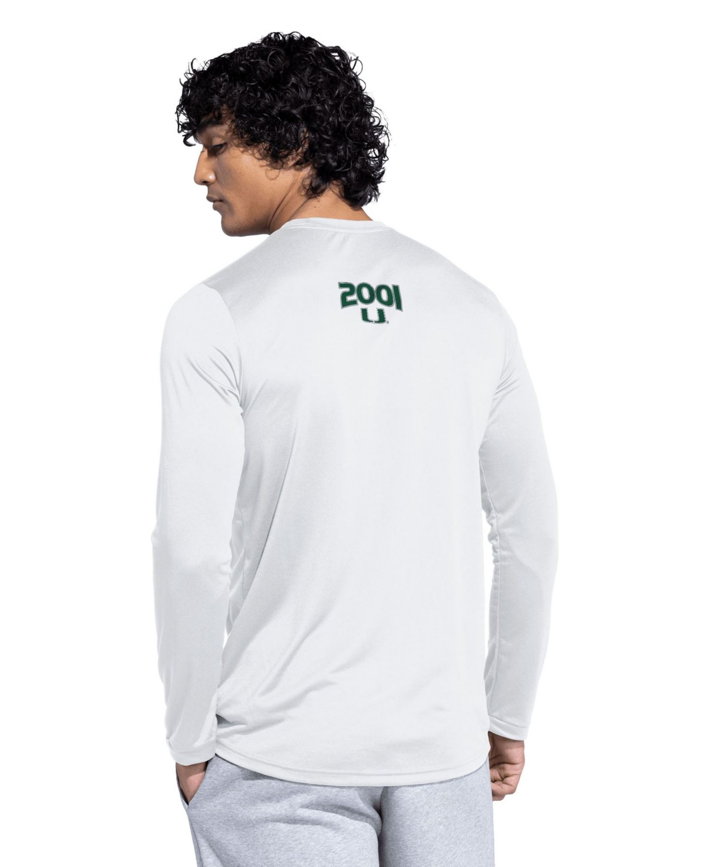 Мужская футболка adidas White Miami Hurricanes It's Back Pregame Long-Sleeves — фото 3