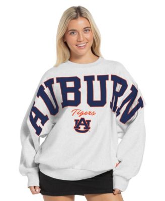 Women's Heather Gray Auburn Tigers Flannigan Oversized Fleece Sweatshirt