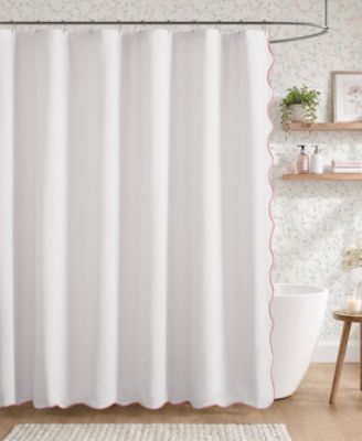 Petal Bloom Scalloped Shower Curtain, 72" x 72"