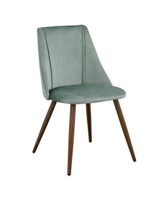 Set of Two Sage and Upholstered Dining Side Chairs