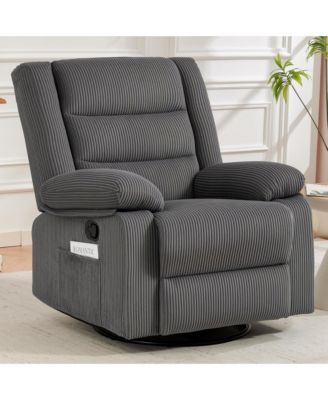 Modern Swivel Recliner Chair, Rocking Chair Nursery with Footrest