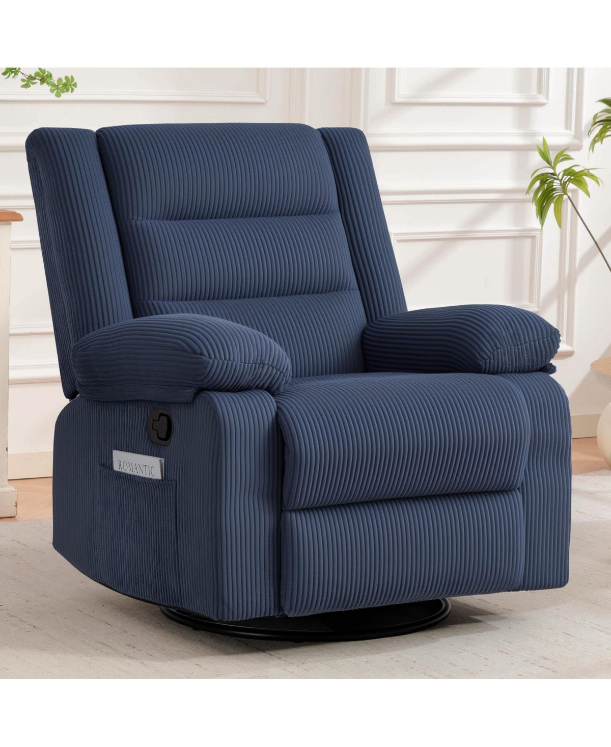 Vabches Modern Swivel Recliner Chair, Rocking Chair Nursery with Footrest