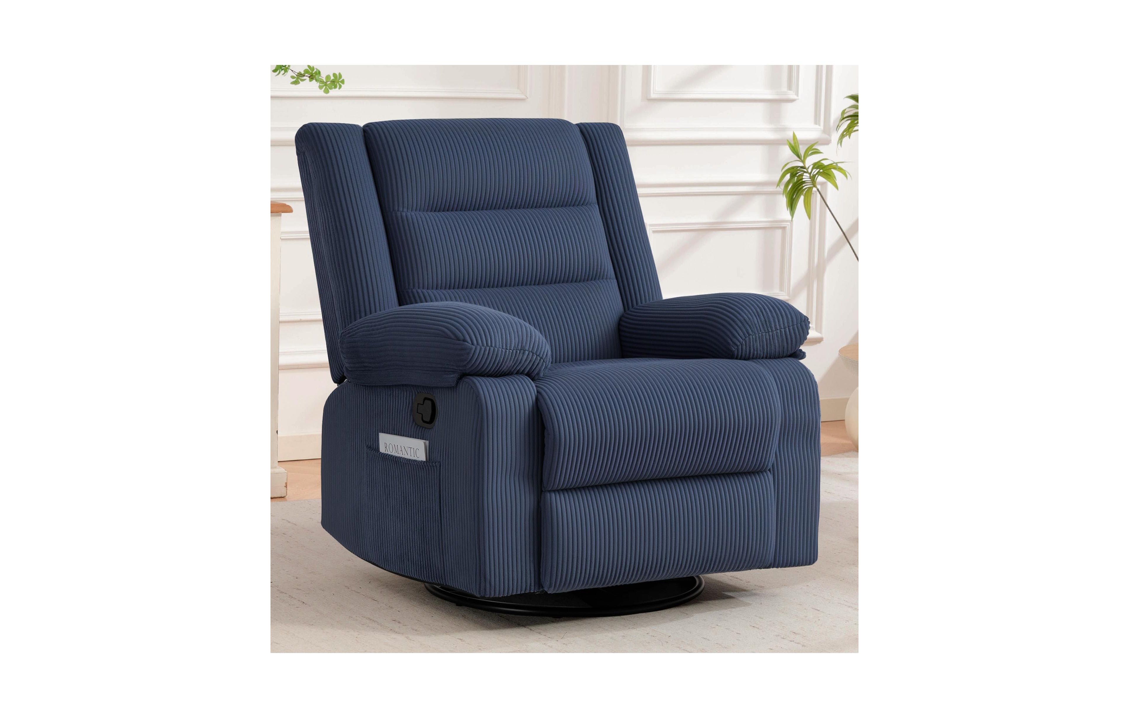 Vabches Modern Swivel Recliner Chair, Rocking Chair Nursery with Footrest