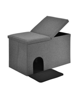 3-in-1 Cat Litter Box Enclosure with Movable Divider