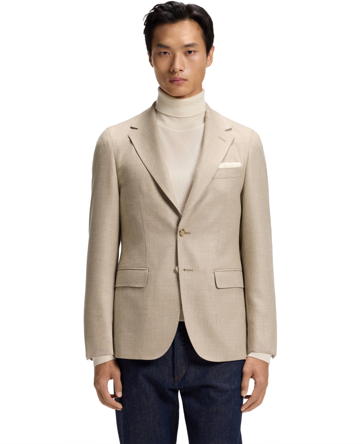 Boss by Hugo Men's Wool-Silk Regular-Fit Single-Breasted Blazer