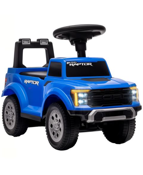 Детская игрушка Glintex Licensed Ford Raptor Foot-to-Floor Ride-On Car with Headlights, Horn & Start-Up Sounds, 55-lb Capacity, Ages 18-36 Months, цвет: Синий