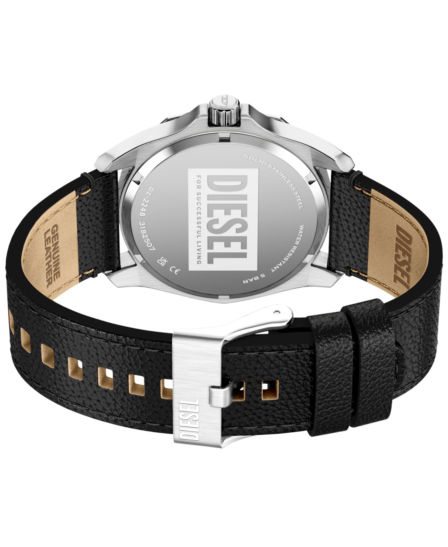 Мужские часы Diesel Quartz Stinger 3H Black Leather 44mm — фото 7