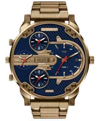 Men's Quartz Chronograph Date Gold-Tone Slim Stainless Steel Bracelet Watch 54mm