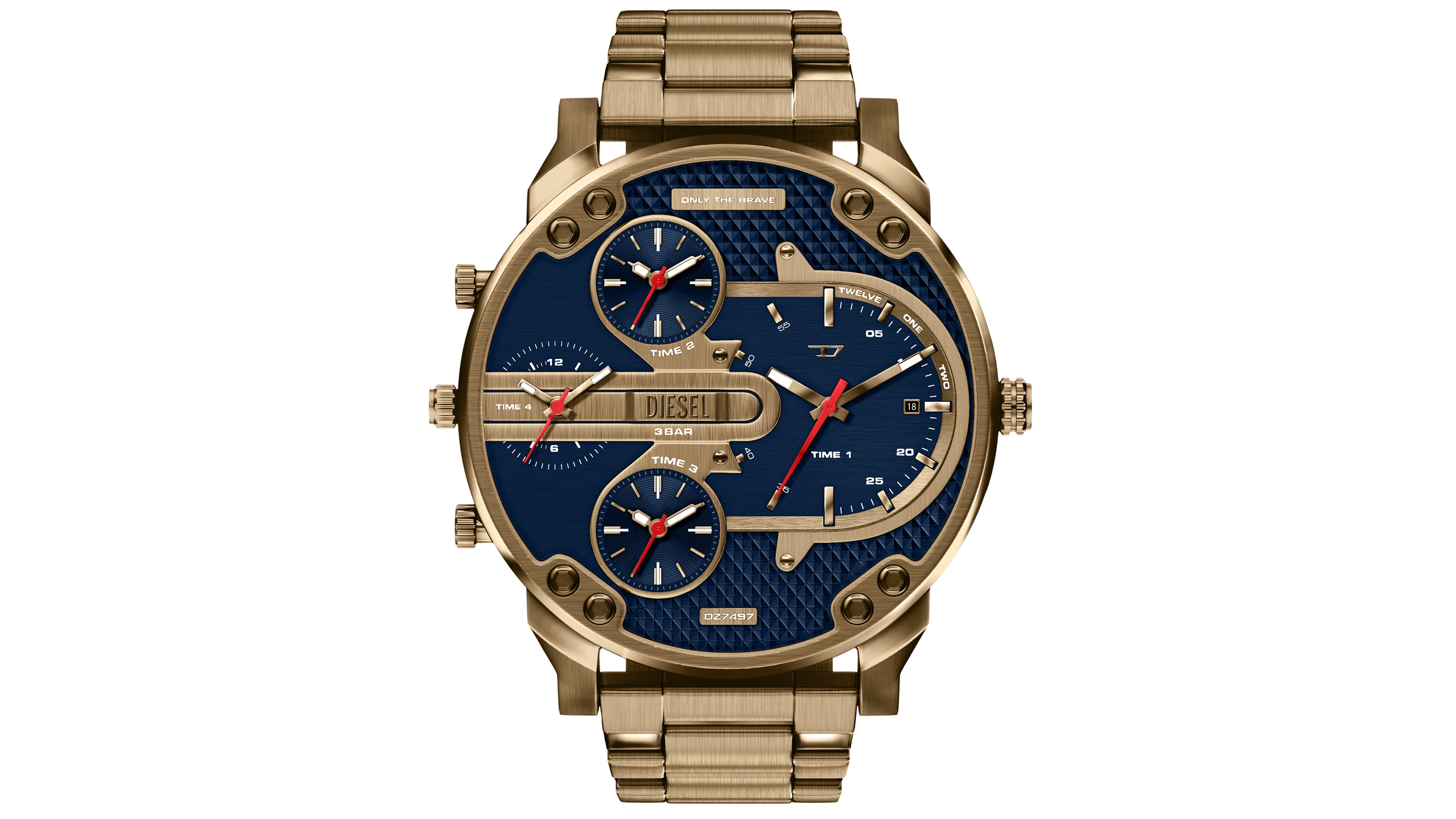 Diesel Men's Quartz Chronograph Date Gold-Tone Slim Stainless Steel Bracelet Watch 54mm