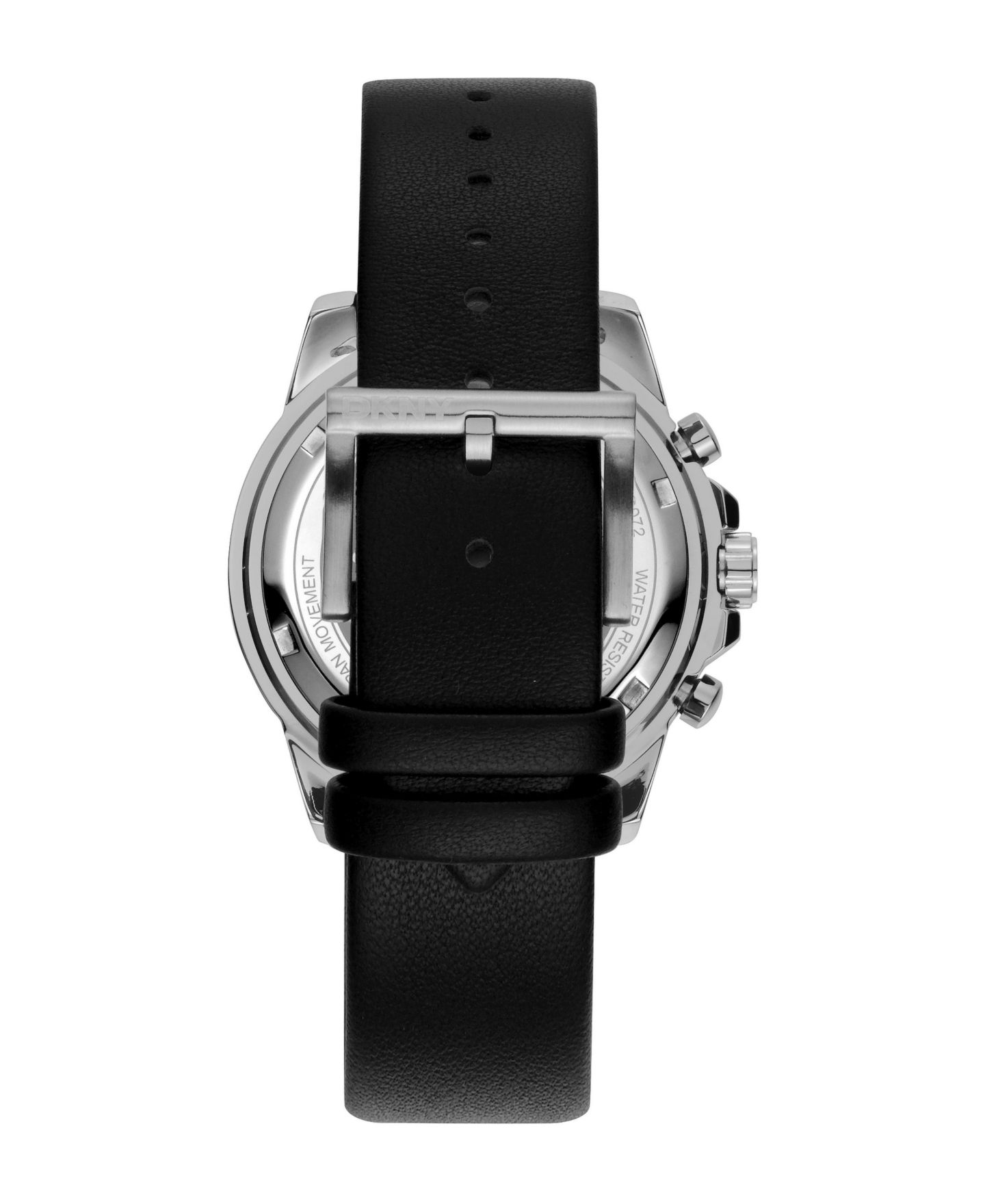 Мужские часы DKNY Quartz Black Leather Strap Watch, 42mm, цвет: Серебряный — фото 3