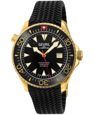 Hudson Yards Men's Swiss Automatic Rubber Strap Watch