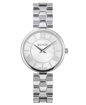 Women's Swiss Quartz Sedirea Imitation Pearl Dial Silver-Tone Stainless Steel Bracelet Watch 31mm