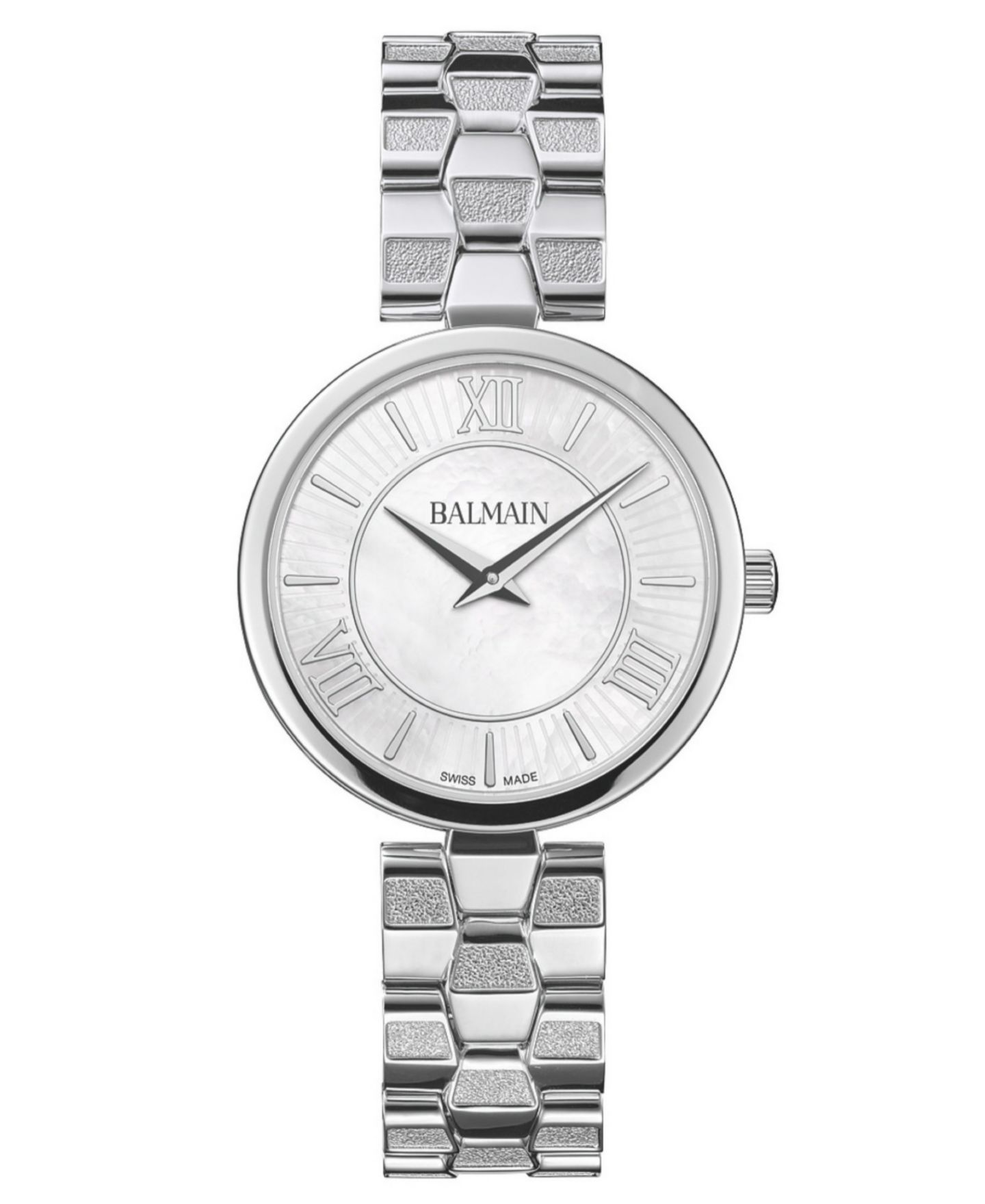 Женские часы Balmain Swiss Quartz Sedirea Imitation Pearl Dial Silver-Tone Stainless Steel Bracelet Watch 31mm — фото 1