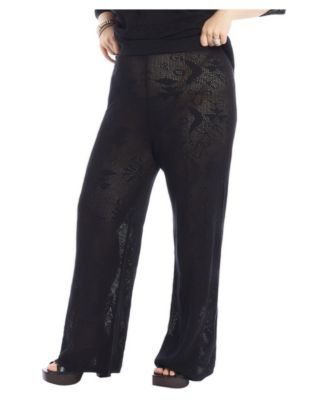 Plus Size High-Waisted Pull-On Straight-Leg Pants