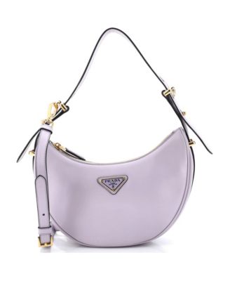 Pre-Owned Prada Small Arque Half Moon Hobo Leather