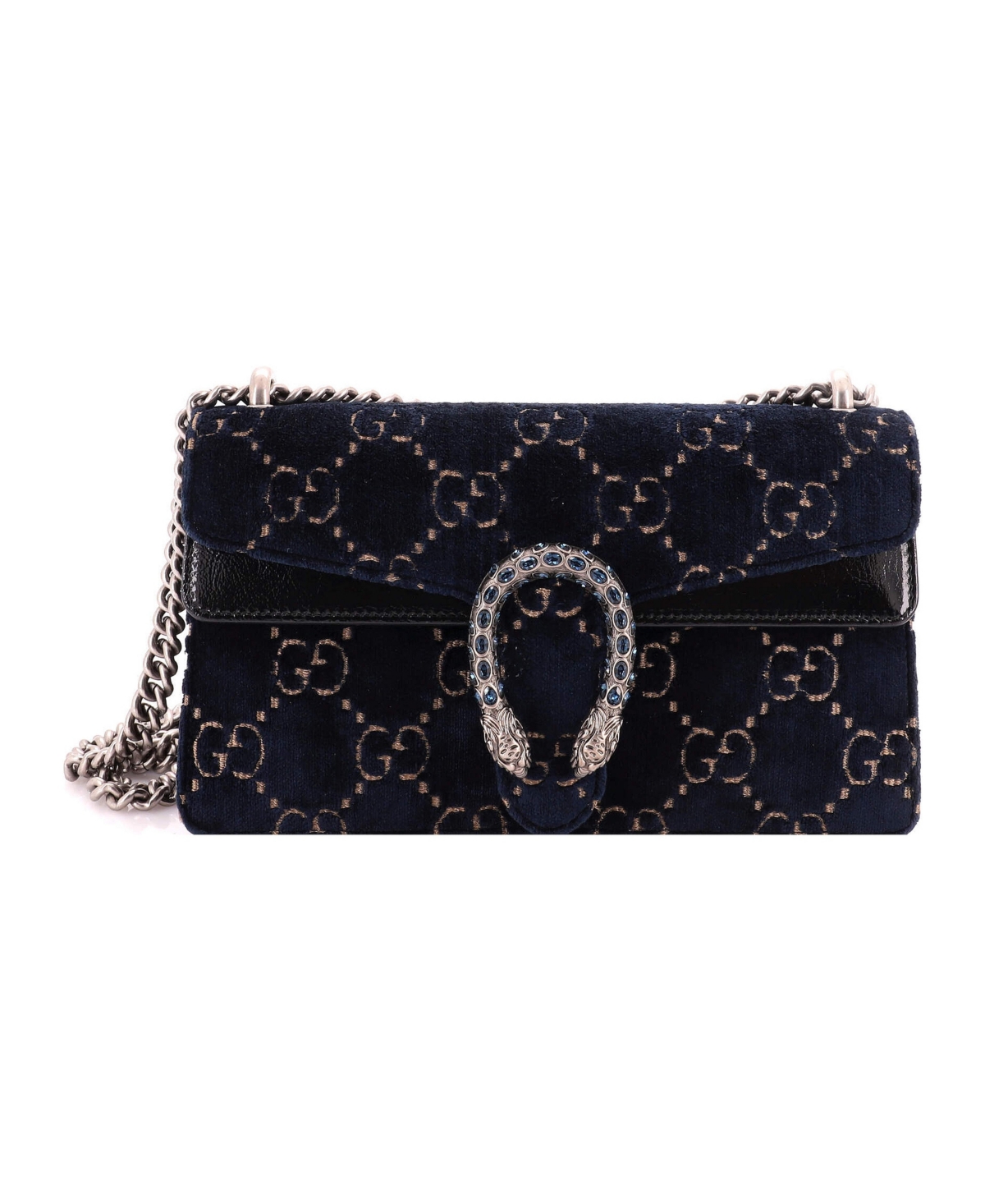 Pre-Owned Gucci Mini Dionysus Bag Gg Velvet - Blue
