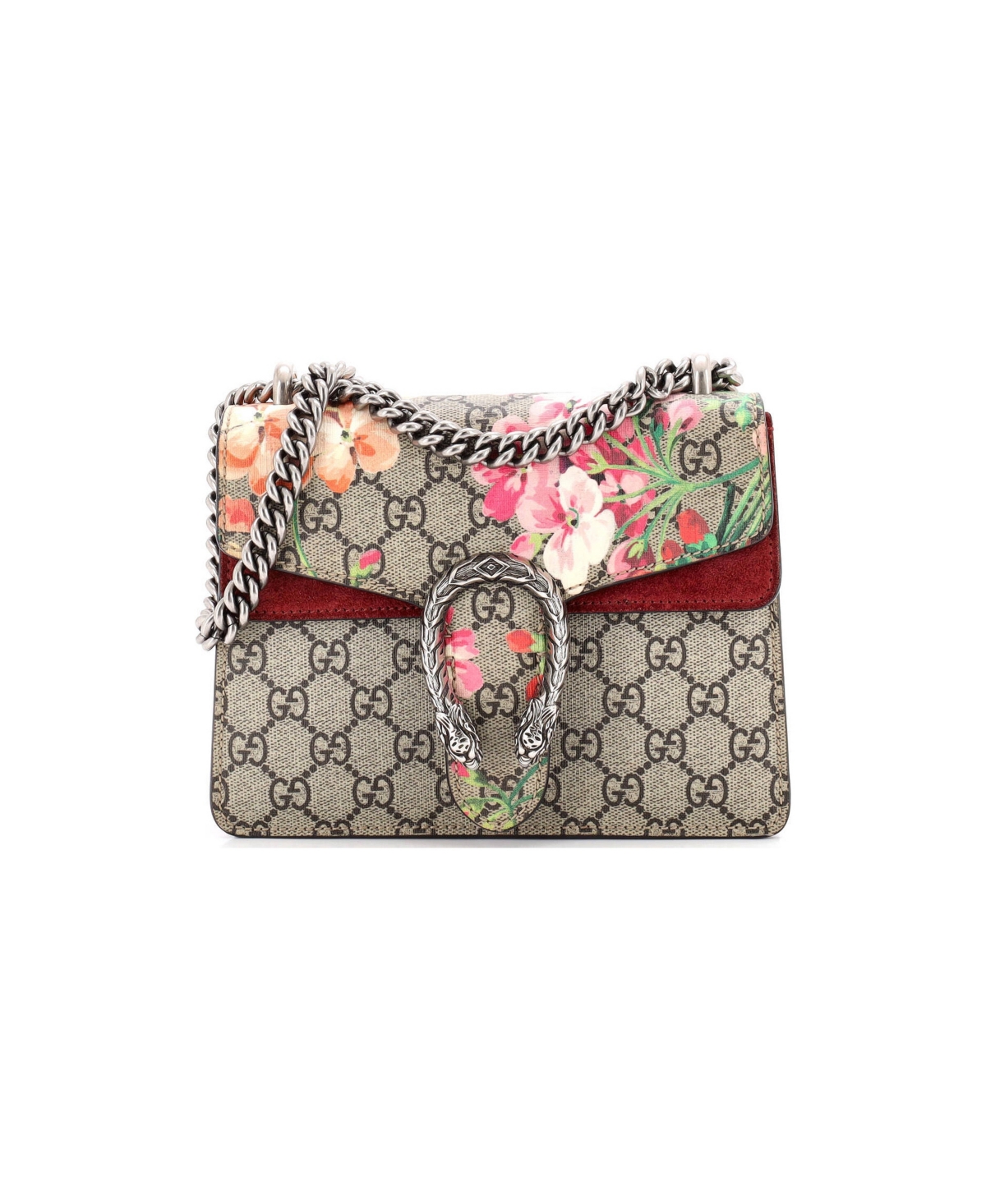 Pre-Owned Gucci Mini Dionysus Bag Blooms Print Gg Coated Canvas - Brown