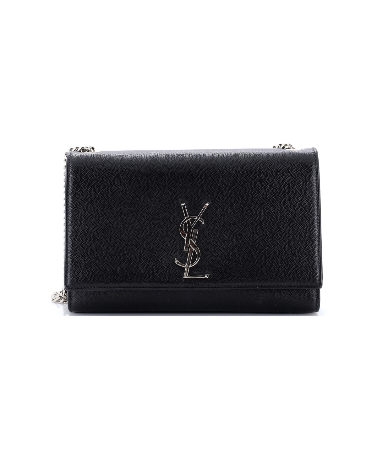 Pre-Owned Saint Laurent Large Classic Monogram Crossbody Bag Grainy Leather - Black