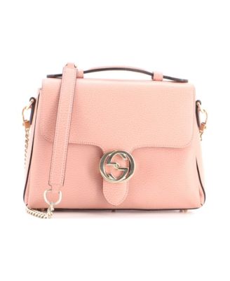 Small Interlocking Top Handle Bag Leather