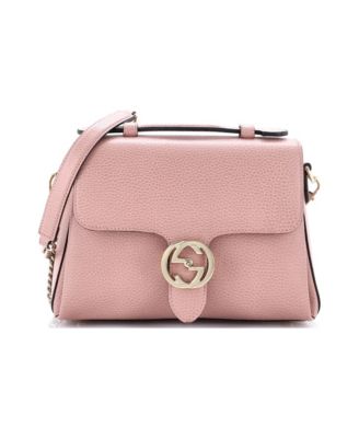 Small Interlocking Top Handle Bag Leather