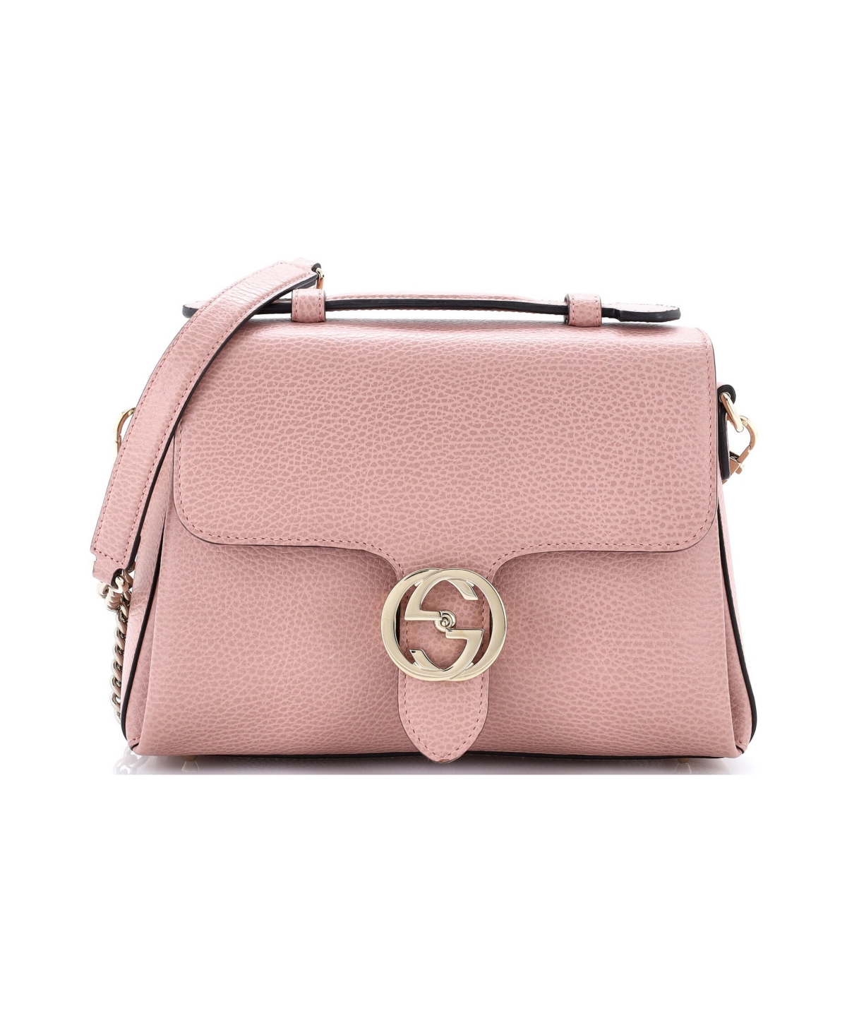 Pre-Owned Gucci Small Interlocking Top Handle Bag Leather - Pink