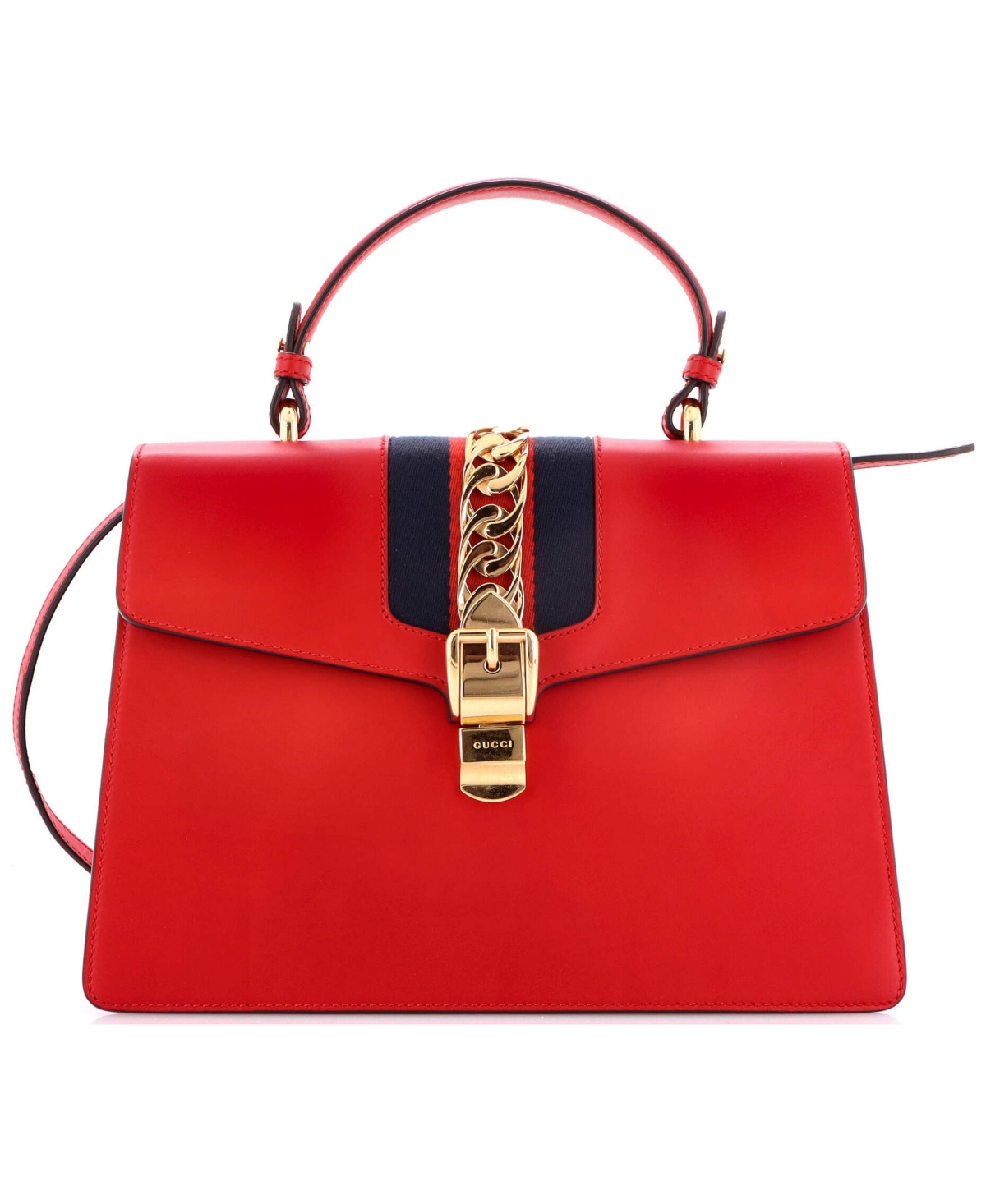 Pre-Owned Gucci Medium Sylvie Top Handle Bag Leather - Red