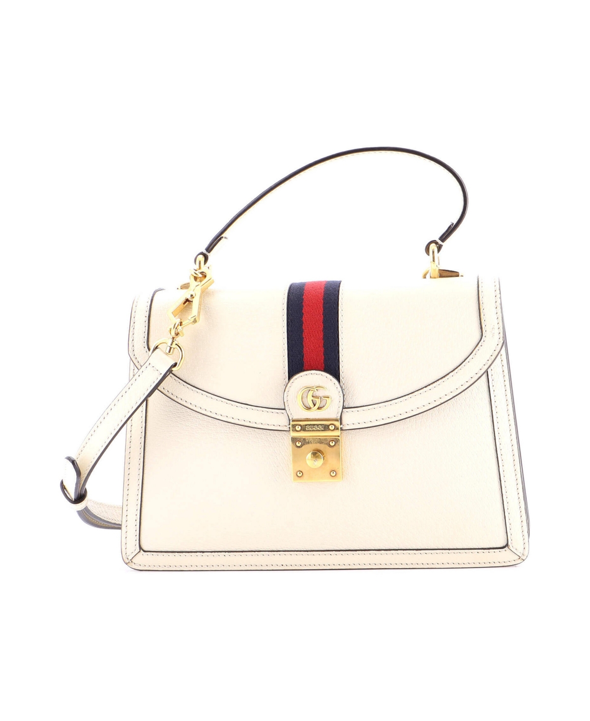 Pre-Owned Gucci Small Ophidia Flap Top Handle Bag Leather - Natural