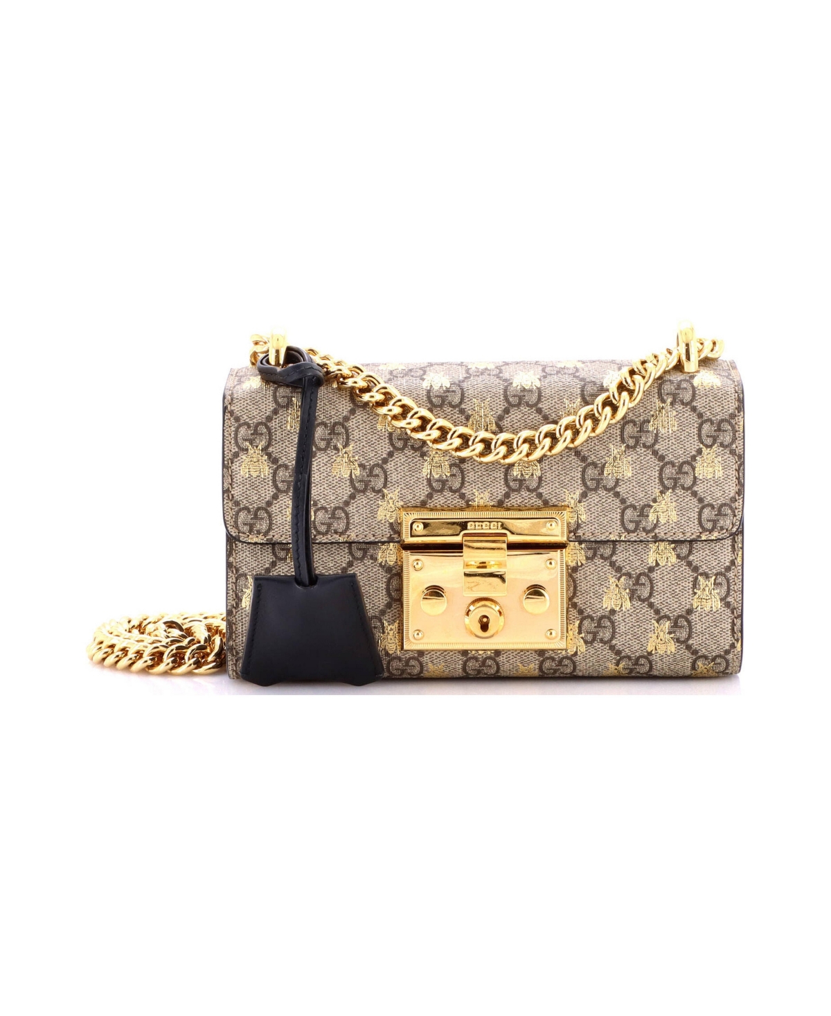 Pre-Owned Gucci Small Padlock Shoulder Bag Printed Gg Coated Canvas - Brown