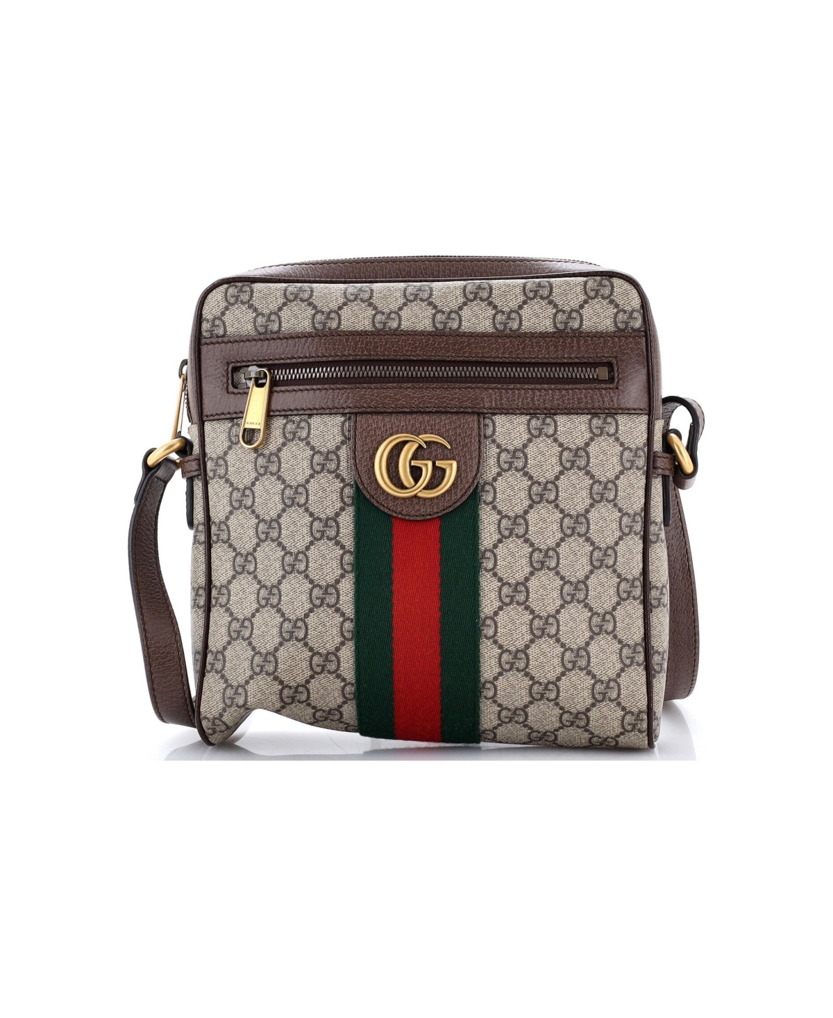 Pre-Owned Gucci Small Ophidia Messenger Bag Gg Coated Canvas - Brown