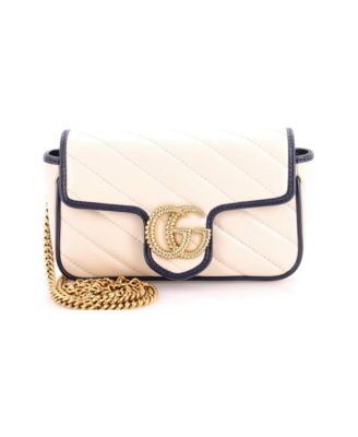 Super Mini GG Marmont Flap Bag Diagonal Quilted Leather