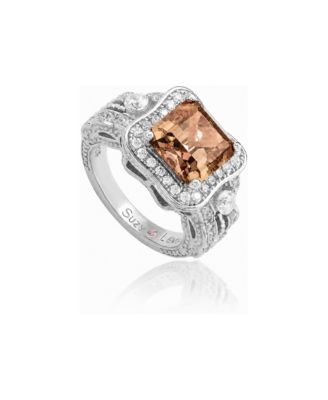 Cubic Zirconia Pave Halo Engagement Ring