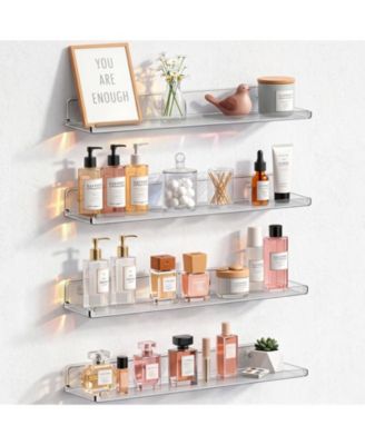 14" Floating Shelves Bathroom Hardware Wall Mount Storage Display Rack Organizer Set