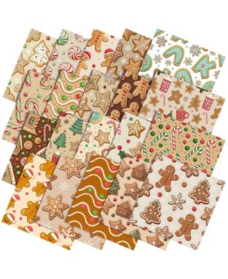 60 Pack Sage Quilting Fabric Squares Floral Eucalyptus Patterns Polyester Craft Supplies