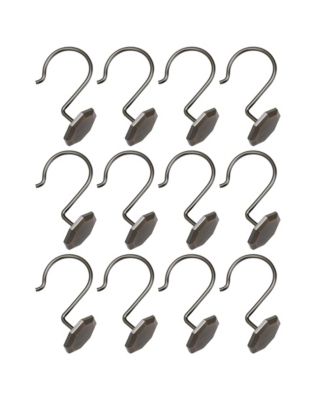 Rust-Proof Zinc Shower Curtain Hooks with Octagon-Shaped end, Shower Hooks Hangers for Bathroom