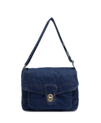 Luma Denim Flap Shoulder Bag Crossbody Handbag