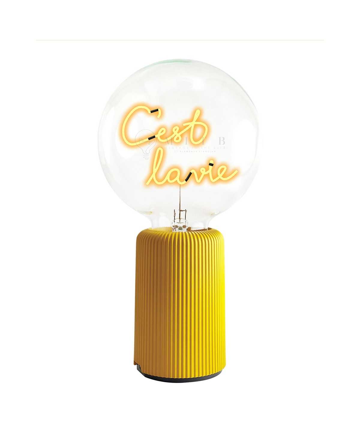 Mitb Bulb C'Est La Vie Amber with Base Table Lamp Portable Pop Nomad - Yellow