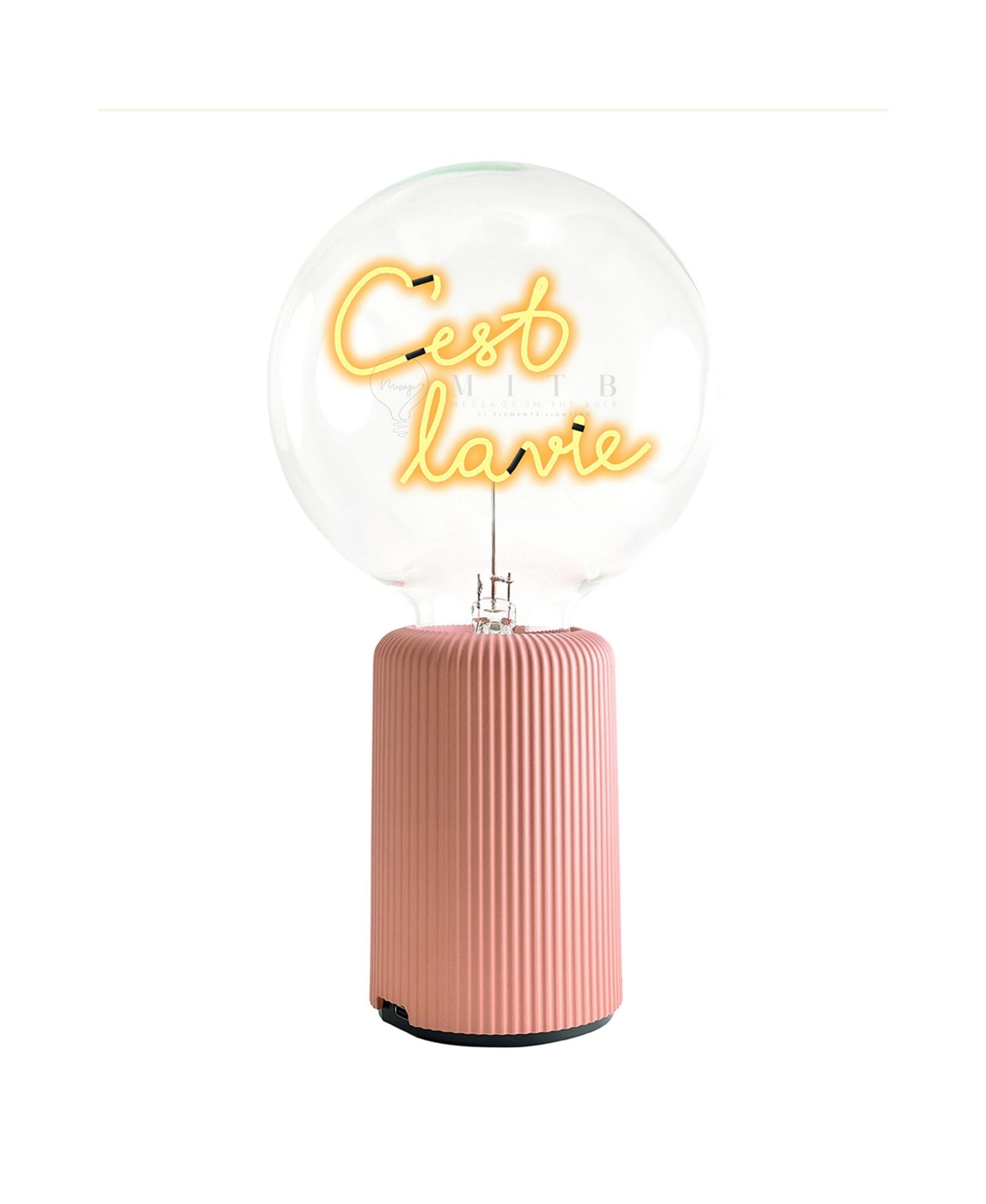 Mitb Bulb C'Est La Vie Amber with Base Table Lamp Portable Pop Nomad - Pink