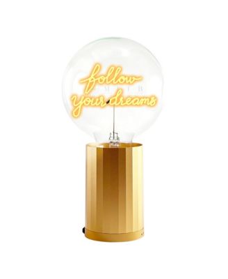 Bulb Folloe Your Dreams Amber with Base Table Lamp Portable