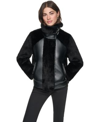 Women's Kemsley Mixed Media Faux Shearling Moto Jacket