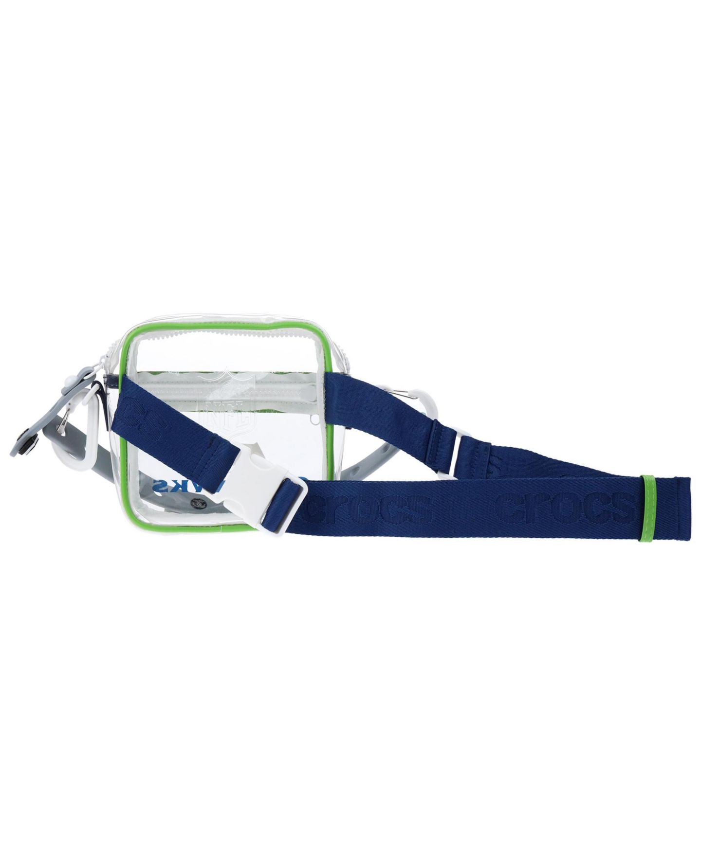 Мужская сумка Crocs Seattle Seahawks Clear Jibbitz-Compatible Crossbody, цвет: Синий — фото 3