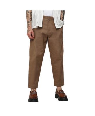 Men's Campus Sutra Pure Cotton Casual Fit Solid Tailored Trousers