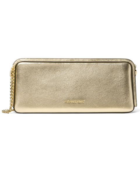 Женский клатч Michael Kors Goldie Small East West Chain Clutch Handbag, цвет: Бледный золотой