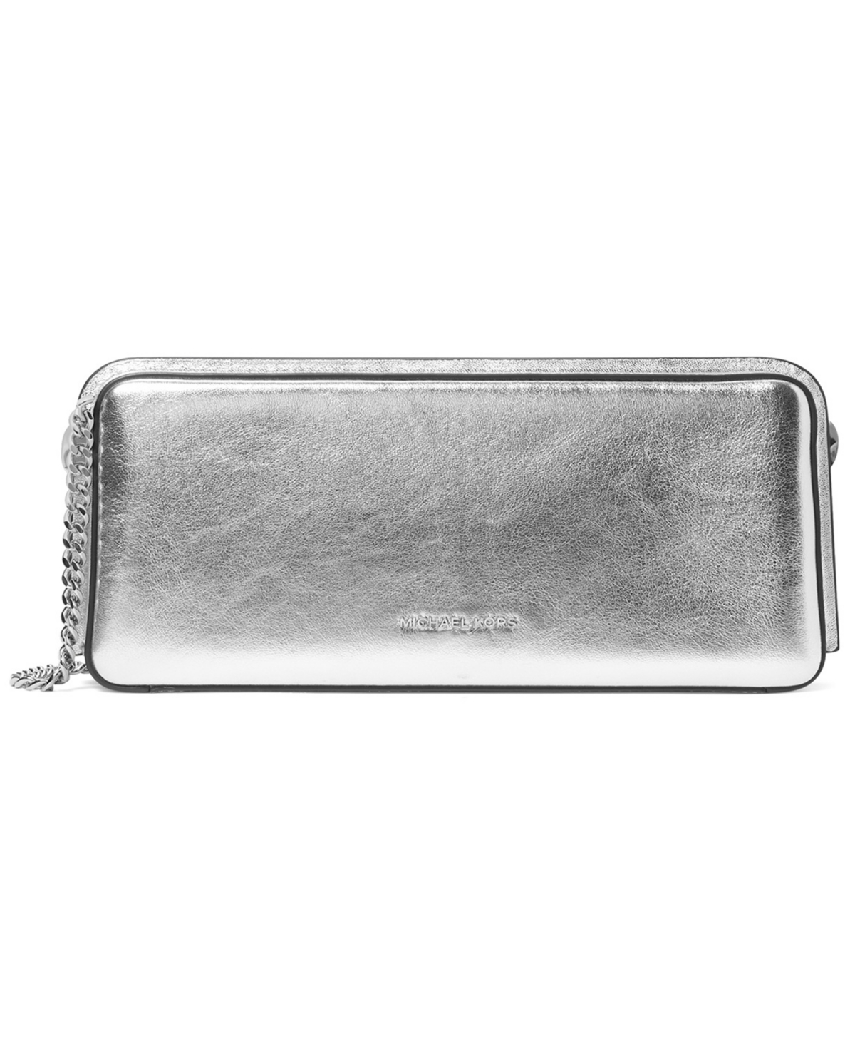 Michael Michael Kors Goldie Small East West Chain Clutch Handbag - Silver