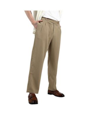Men's Campus Sutra Lightweight Poly-Linen Casual Fit Tailored Trousers