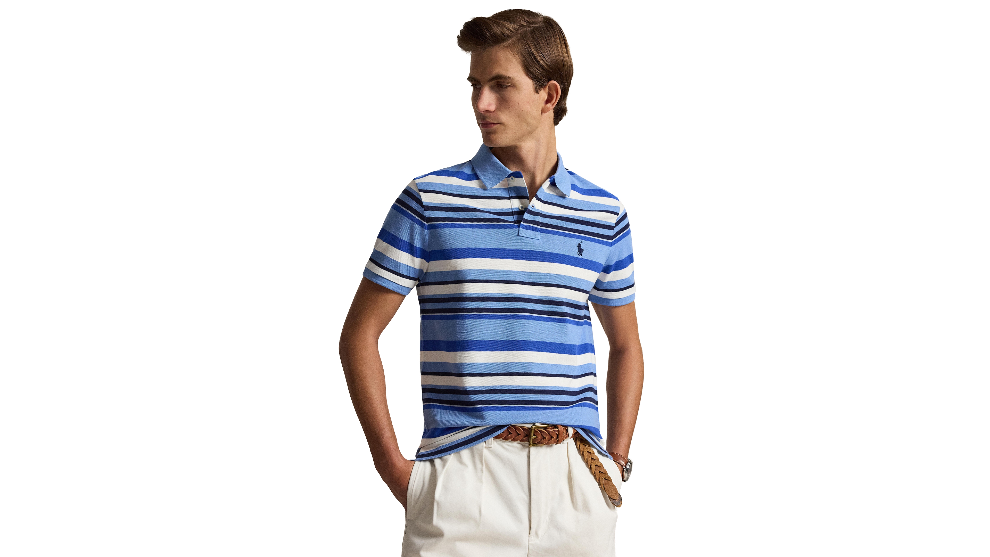 Polo Ralph Lauren Men's Custom Slim-Fit Striped Mesh Shirt